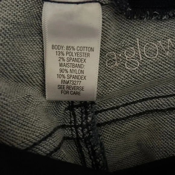 AGlow maternity crop Jeans size 12 denim jeggings - Picture 4 of 7